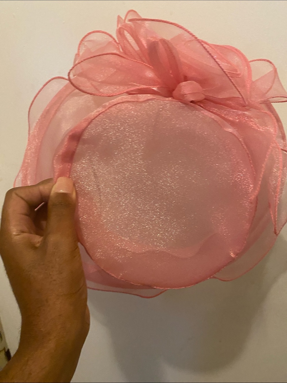 Pink Dantiya Organza Hat